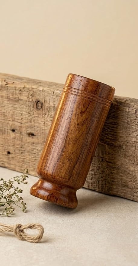Vijaysar herbal wood tumbler (4 Inch)