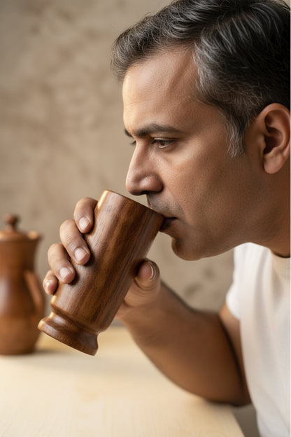Vijaysar herbal wood tumbler (4 Inch)