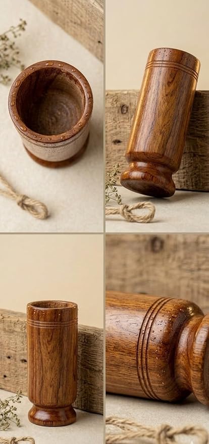 Vijaysar herbal wood tumbler (4 Inch)